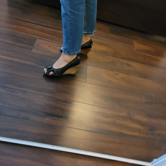 Open toes black Wedges shoes - Picture 5 of 8